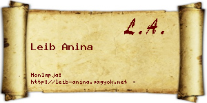 Leib Anina névjegykártya